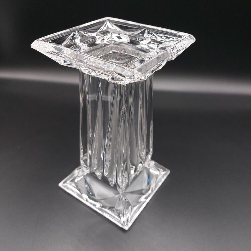 PartyLite Quad Prism Pedestal 24% Lead Crystal Candle Holder or Vase